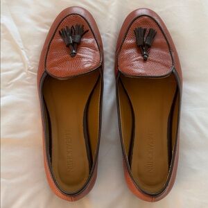 J. McLaughlin Brown Textured Tassel Loafers